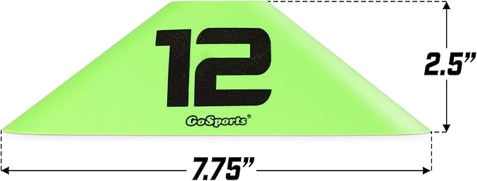GoSports Modern Sports Cones - 12 Pack