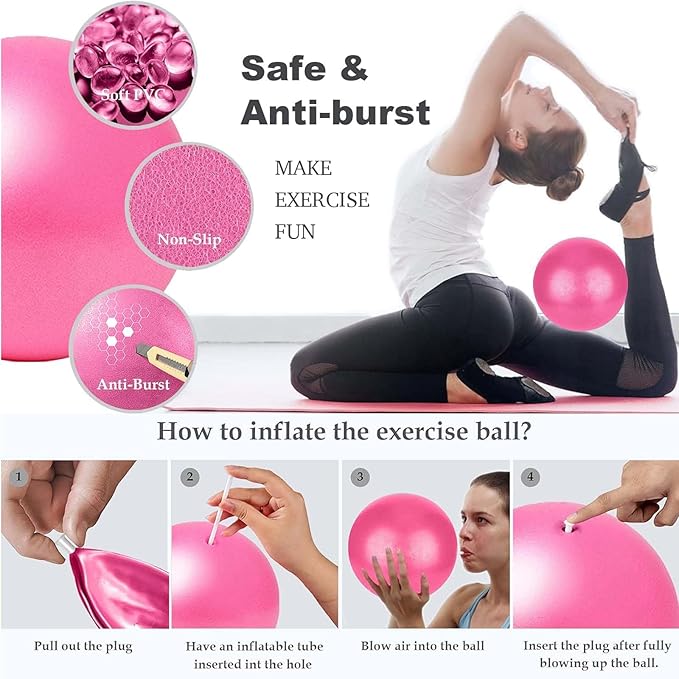 Pilates Ring and Ball Set with 8 Resistance 9 in