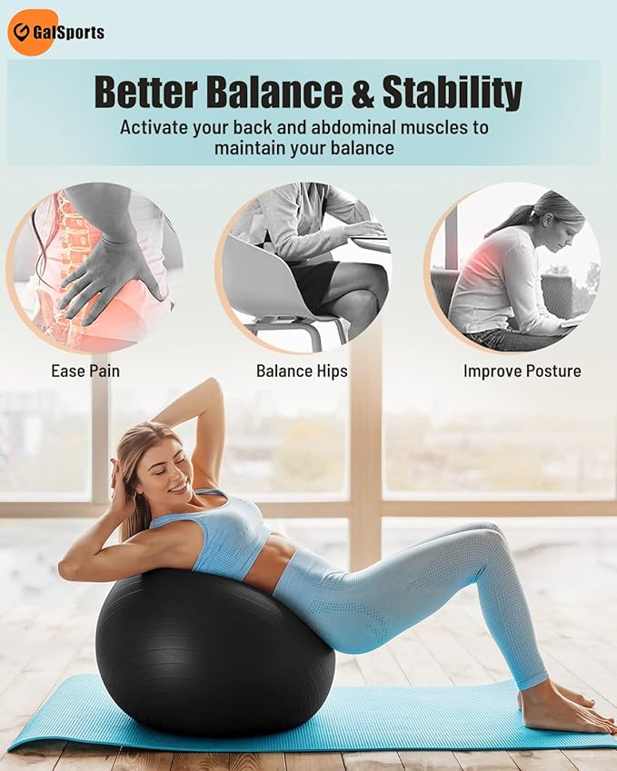 GalSports Yoga Ball Exercise Ball for Working Out