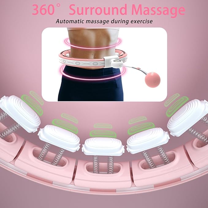 Silent Infinity Weighted Exercise Hoop with Counter Loss,16 Knots 2 in 1,with Weight