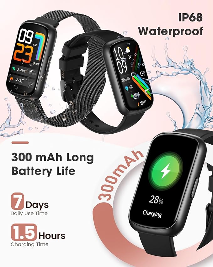 Fitness Tracker, Smart Watches for Women Men with Heart Rate/SpO2/Sleep Monitor, IP68 Waterproof Fitness Watches for Women Men, Step Tracker & Smart Watch for Android iPhone,Pedometer Watch, Gift