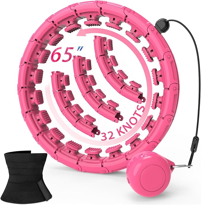 KABCON Infinity Weighted Exercise Hoop Plus Size Loss,65/62/60 Inch 2 in 1,with Weight