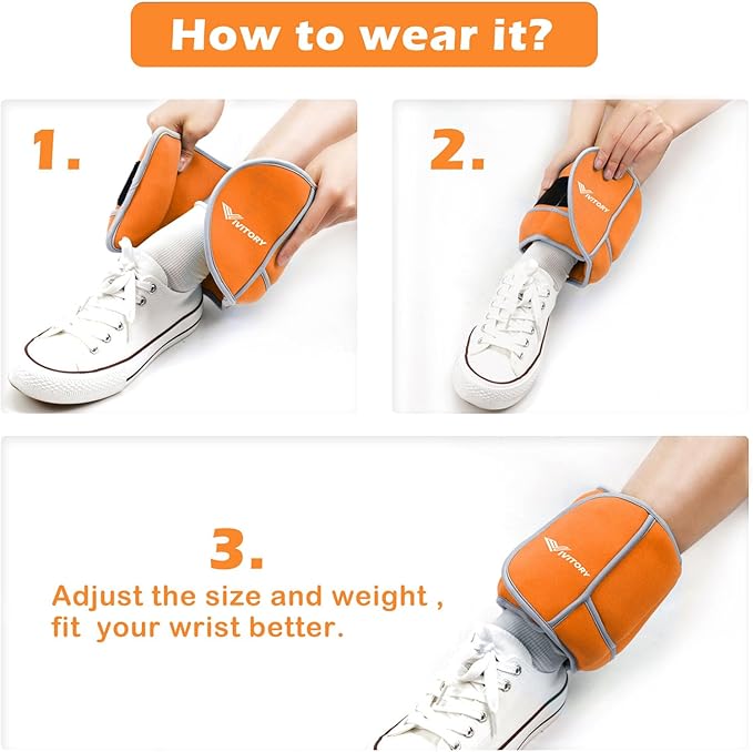 Vivitory Adjustable Ankle Weights for Women & Men 2 to 10 Lbs,