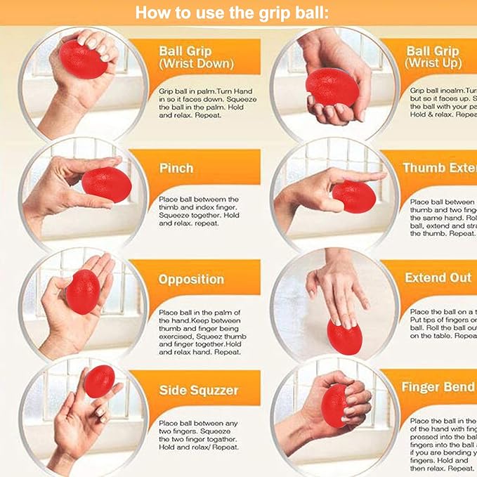 Sonew 5pcs Silicone Grip Ball Egg-Shaped Wrist Exercise