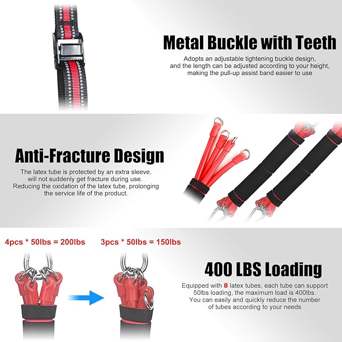 Pull Up Assistance Bands with Fabric Feet/Knee Rest