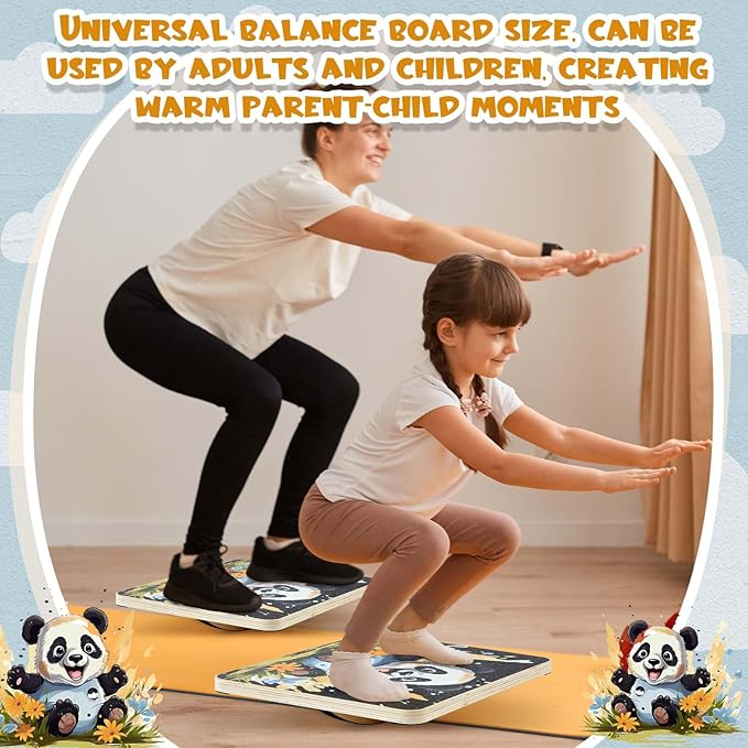 Wooden Balance Board 360° Rotation with Crossed Base Wobble Board for Physical Therapy,standing Desk,core Strength - Children Easter Gift