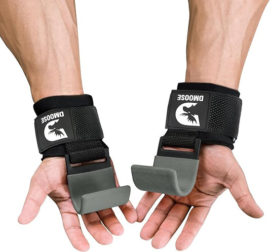 DMoose Fitness Weight Lifting Hooks for Men & 8 mm