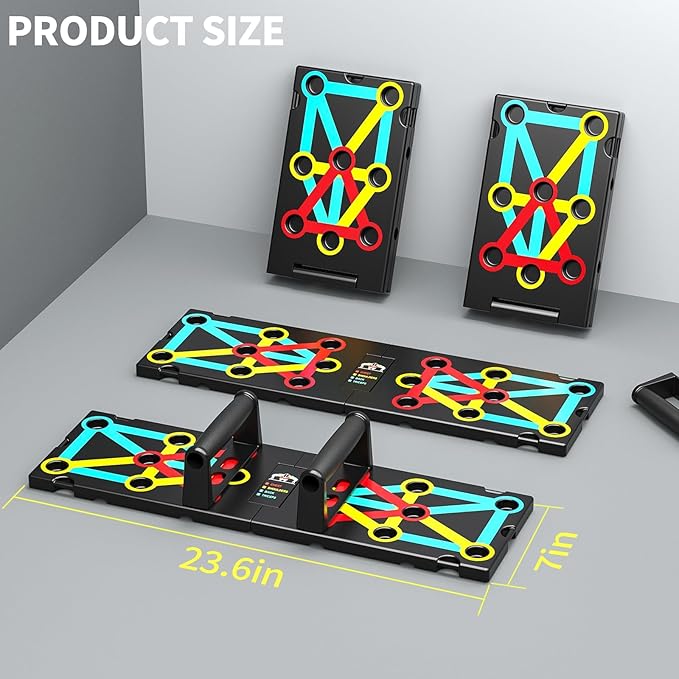 Push Up Board Exercise & Fitness Portable Foldable Strength Training Pushup Stands Home Workout Equipment Multi-Functional Fitness Floor Chest Muscle Exercise for Man and Women