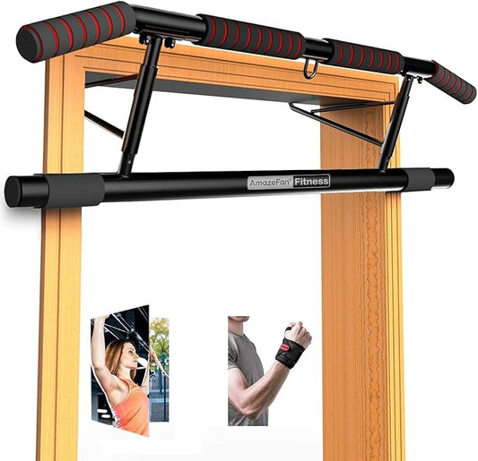 AmazeFan Pull Up Bar Doorway with Ergonomic Grip 2024 Upgrade
