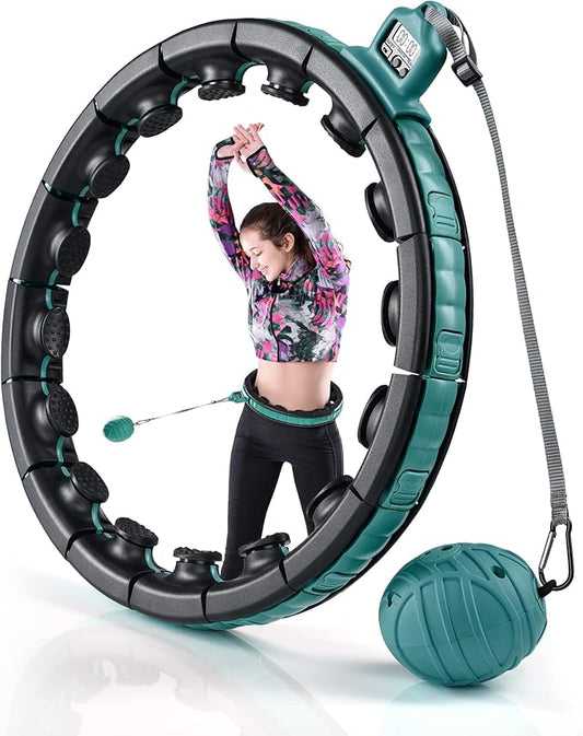 Teal Elite Smart Weighted Hula Hoop for Adults 2 in 1 Abdomen