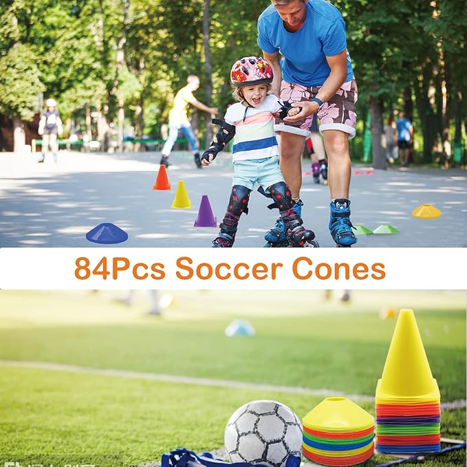 Soccer Cones Set 84/42Pcs 7"/9" 7"/9" Cones