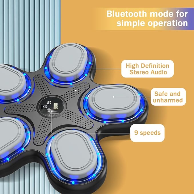 Keyoung Music Boxing Machine for Kids,Wall Mounted Bluetooth Smart Punching Target,Home Sports Boxing Equipment for Children, Boys and Girls