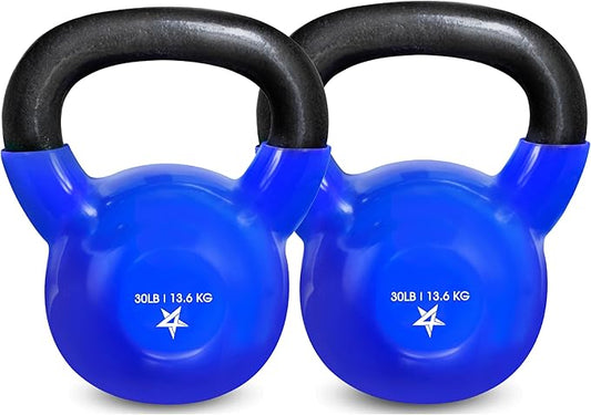 Yes4All 5-65lbs Kettlebells Vinyl Coated Cast Iron