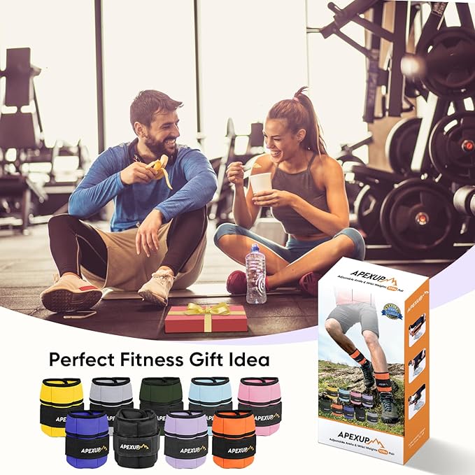 APEXUP 10lbs/Pair Adjustable Ankle Weights for Women and Men