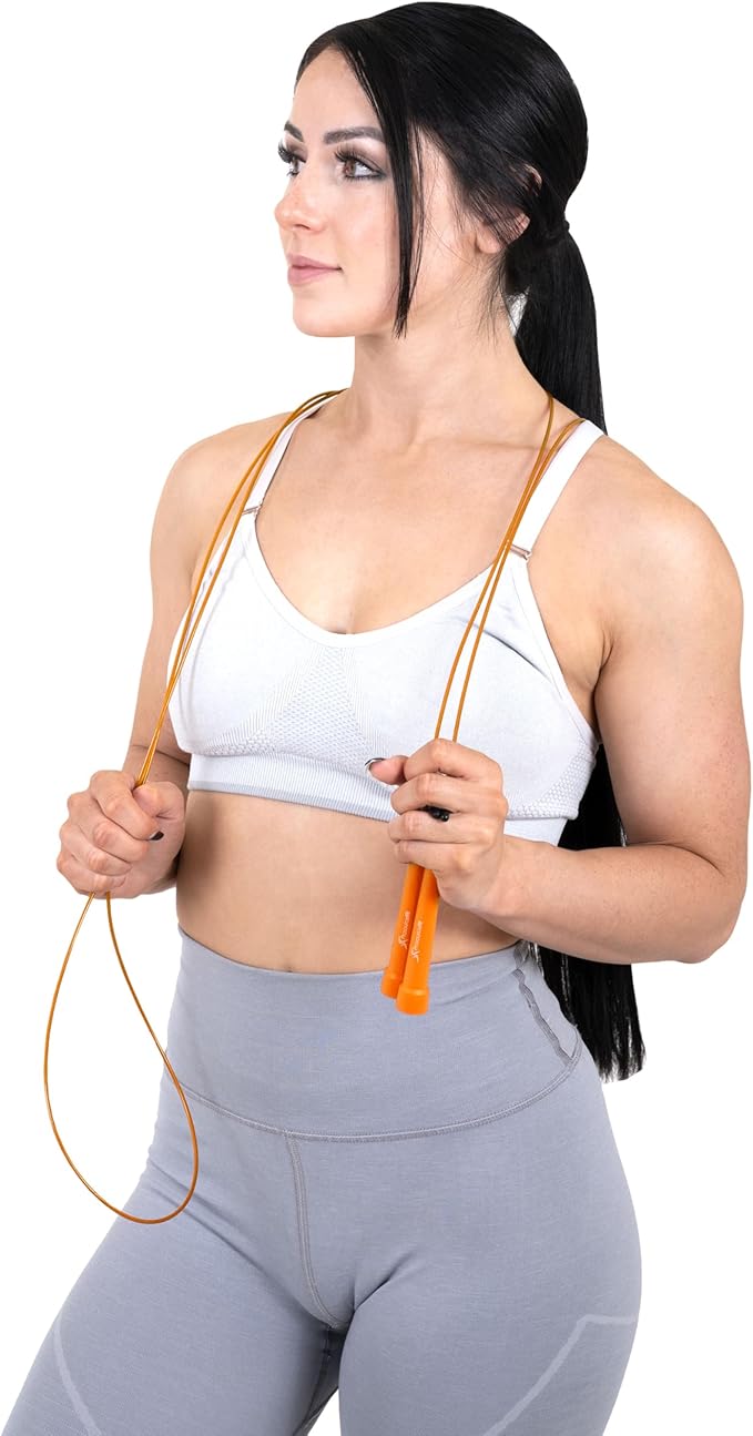 ProsourceFit Speed Jump Rope 10’ Adjustable Length, Super Fast Turning for Cardio, Boxing