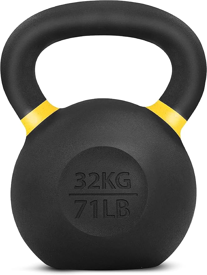 Yes4All Powder Coated Cast Iron Kettlebell Strength Training Kettlebells Weight Set for Full Body Workout, Home Gym
