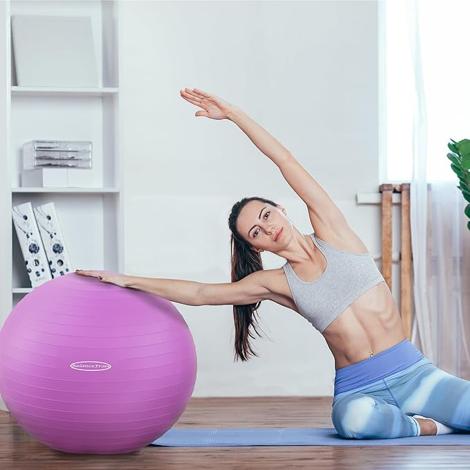 Anti-Burst and Slip Resistant Exercise Ball Yoga Ball 2,000-Pound Capacity,
