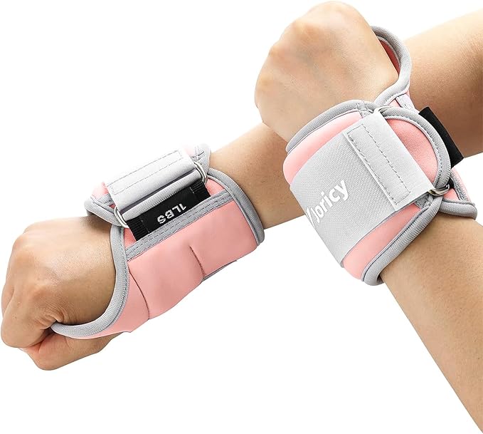 Wrist Weights with Thumb Loops Lock for Women Men Kids 1 Pair 2 3 4 5 6 LBS Arm Weight Ankle Weights Weighted Gloves for Running Walking Jogging Physical Therapy Gym Workout Cardio Exercises
