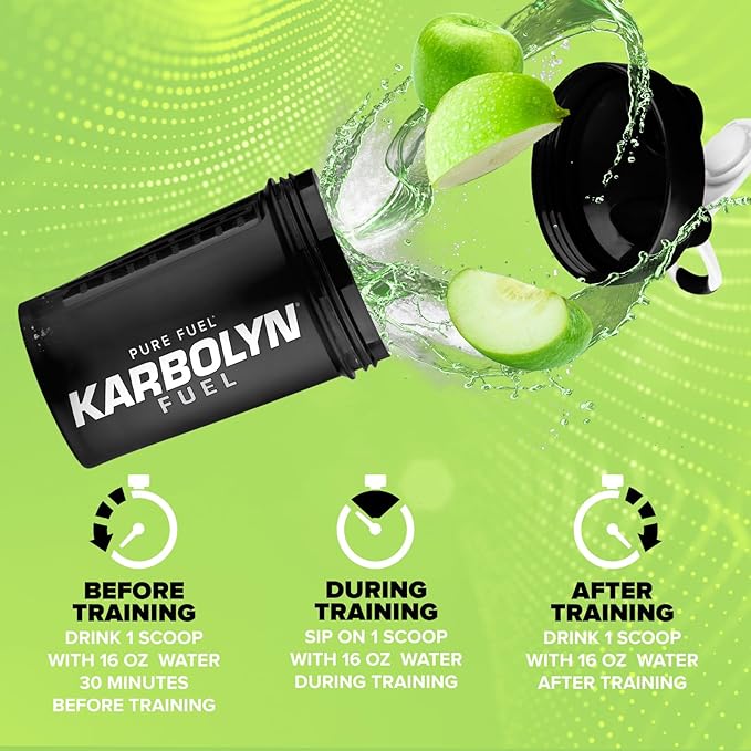 EFX Sports Karbolyn Fuel | Fast-Absorbing Carbohydrate Powder | Carb Load, Sustained Energy, Quick Recovery | Stimulant Free | 18 Servings (Green Apple)