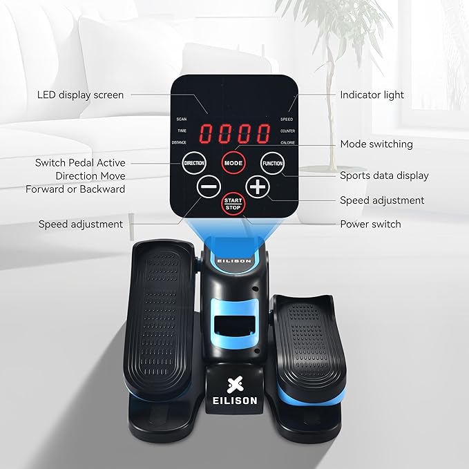 EILISON Under Desk Elliptical Machine, Electric Ellipse Leg Exerciser as Seen on TV with Resistance Band, Quiet Portable Elliptical Machine, Seated Pedal Exerciser with Remote Control