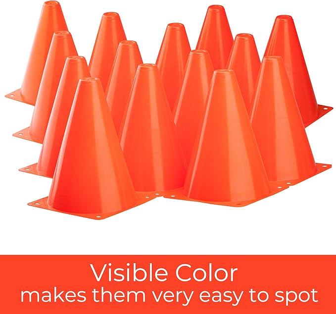 CARTMAN Plastic Training Cones (Set of 12/24 Pack 9" or 12/24 Pack 7" or 12/24 Pack