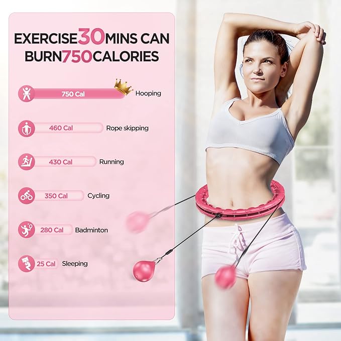 Weighted Exercise Hoop Plus Size 32 Detachable 2 in 1 Abdomen