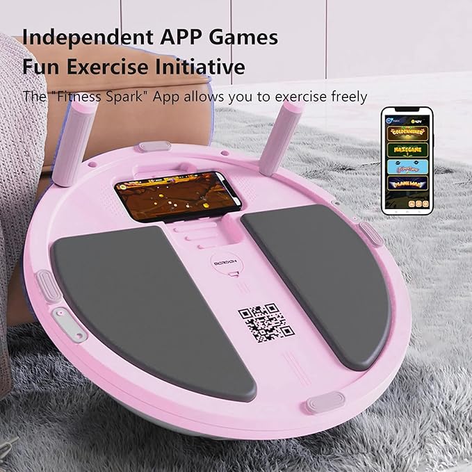 Half Balance Ball Trainer - Balance Ball Trainer with Resistance Bands and Foot Pump,Stability Ball for Exercise, Full-Body Workouts, Home Gym pink