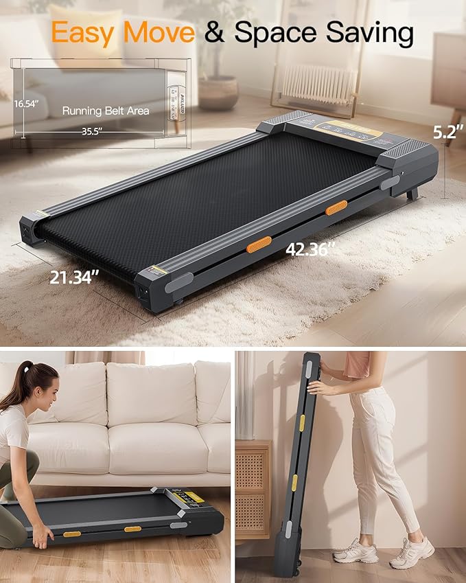 Walking Pad with Incline, Under Desk Treadmill for Home, 2.5HP Portable Treadmills with Remote Control, 4 in 1 Incline Treadmill with LED Display