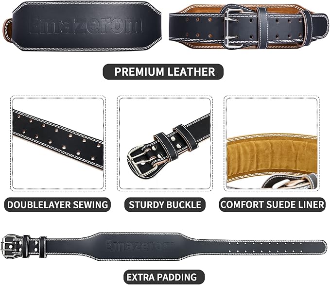 Leather Weight Lifting Belt for Men and Women