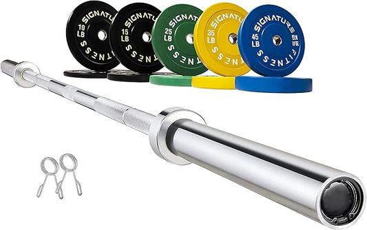 Signature Fitness 2" Olympic Bumper Plate Weight Plates 7FT Olympic