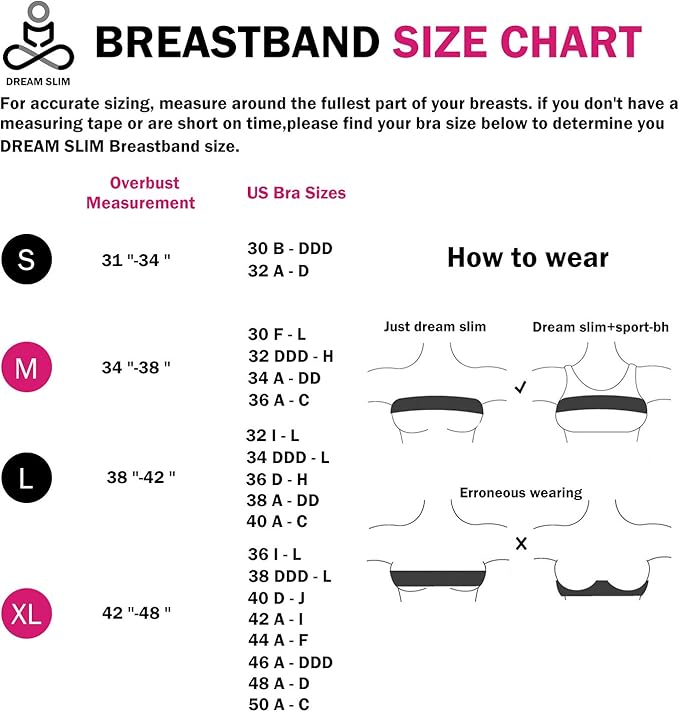 DREAM SLIM Activewear Breast Support Band No-Bounce Extra