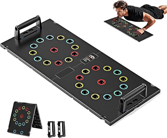 Push Up Board Exercise & Fitness Portable Foldable Strength Training Pushup Stands Home Workout Equipment Multi-Functional Fitness Floor Chest Muscle Exercise for Man and Women