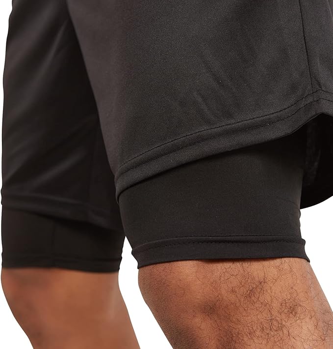 Ultra Performance 3 Pack Mens 2 in 1 Athletic Running Shorts 7 inch Inseam Workout Gym Compression Shorts for Men