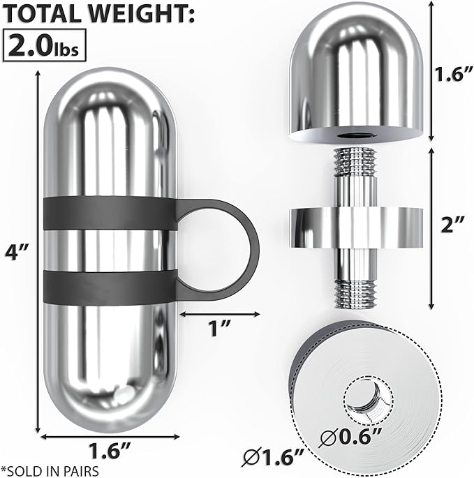 Synergee Cardio Hand Weights. Steel Hand Weights Dumbbell Set with Anti-Slip Silicone Finger Loop for Workout, Fitness, Training for Men and Women. Sold in Pairs. Available in 1lb, 1.5lb and 2lb Sets