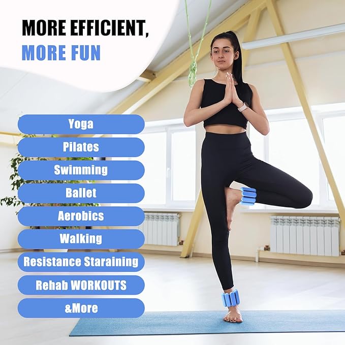 Pilates Wrist & Ankle Weights for Women 2(1Lbs Each),