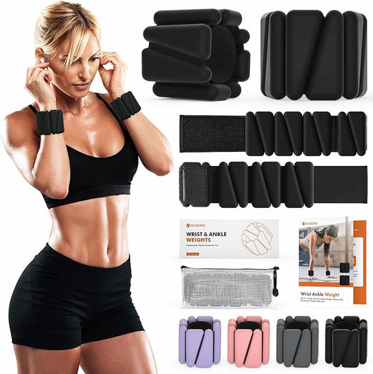 Wrist Weights, Ankle Weights for Women Men, Adjustable 2 (1LB (1LB Each)