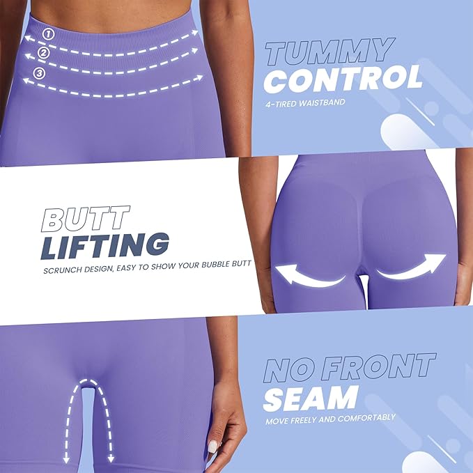 CAMPSNAIL Workout Biker Shorts Women - 3"/5"/8" High Waisted Tummy Control Spandex Booty Volleyball Shorts for Yoga Dance