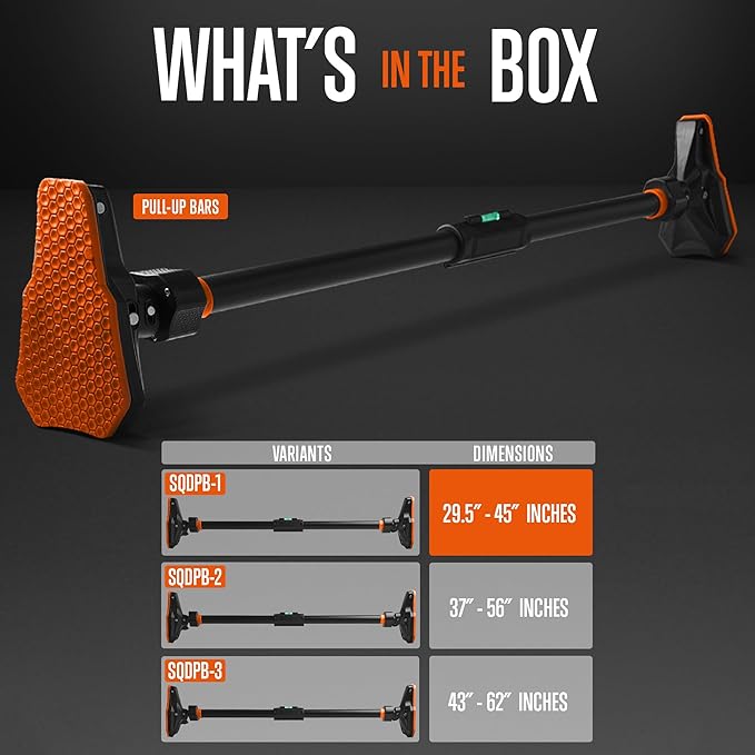 SQUATZ Adjustable Pull-Up & Chin-Up Bar-