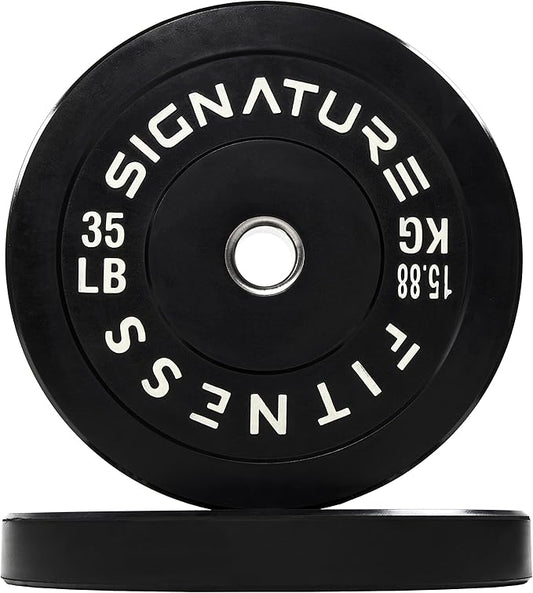 Signature Fitness 2" Olympic Bumper Plate Weight Plates 7FT Olympic