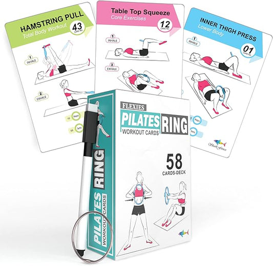 Pilates Ring Workout Cards -58 Exercise ring Card