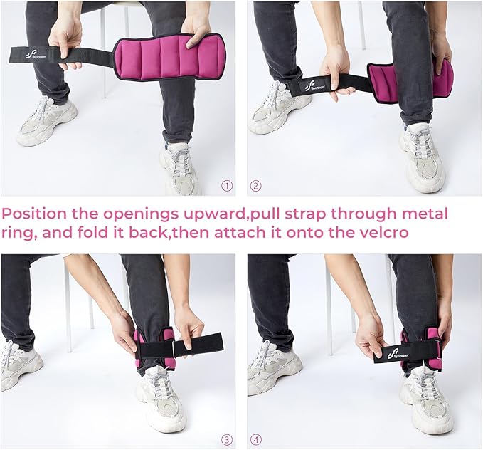 Sportneer Adjustable Ankle Weights 1 Pair 2 4 6 8 8 10 10 Lbs Jogging,1-5 lbs 1 Pair 2-10 lbs