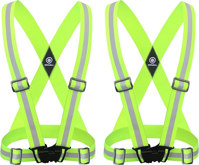 Safety Straps Reflective Vest for Running Hi Vis Suspenders Reflective for Men Women Safety Vests Strap Fully Adjustable