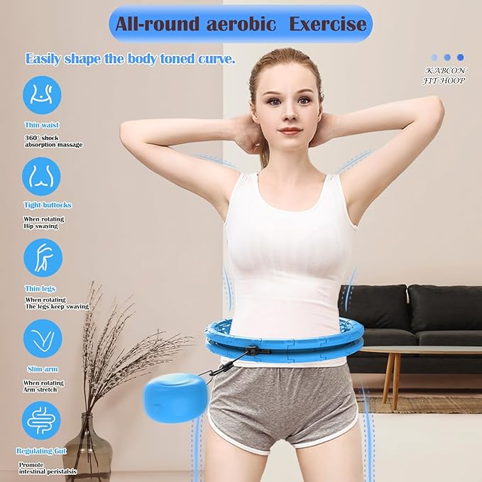 KABCON Infinity Weighted Exercise Hoop Plus Size Loss,65/62/60 Inch 2 in 1,with Weight