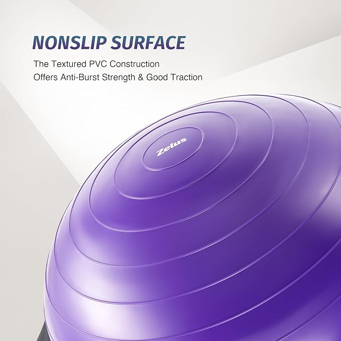 ZELUS 25in. Balance Ball 1500lb Inflatable 2 Bands,