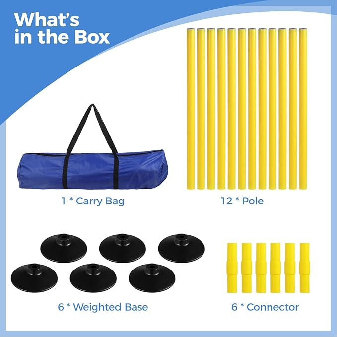 Soccer Agility Poles Set - 6 PCS Soccer