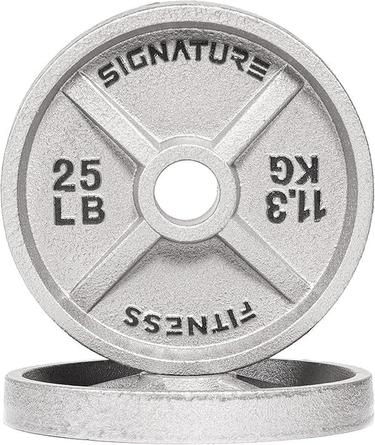 Deep Dish 2-Inch Olympic Cast Iron Weight Plates with E-Coating