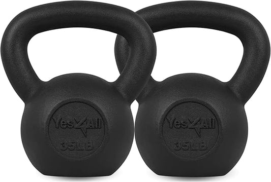 Yes4All Kettlebell Adjustable/Cast Iron/Protective Base Solid Smooth