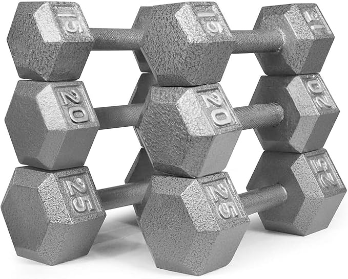 HolaHatha Hexagonal Dumbbell Free Hand Weight Set w/Rack