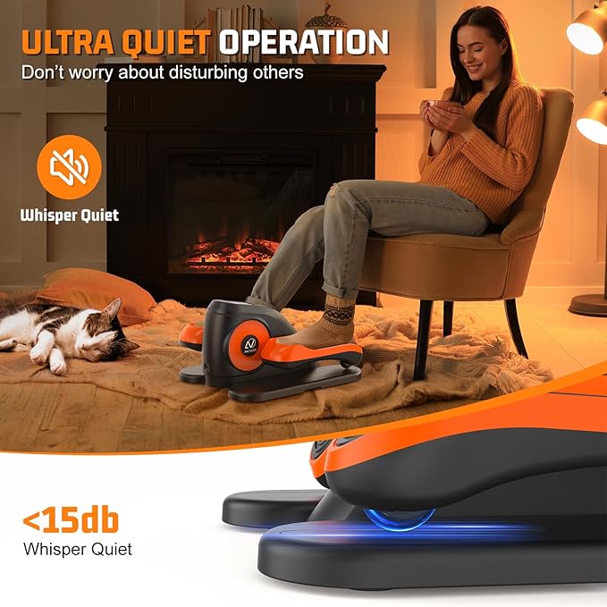 ANCHEER Under Desk Elliptical Machine, Electric Ellipse Leg Exerciser for Seniors with Remote Control, Quiet & Compact Pedal Exerciser, Manual & Auto Mode for Home and Office Use