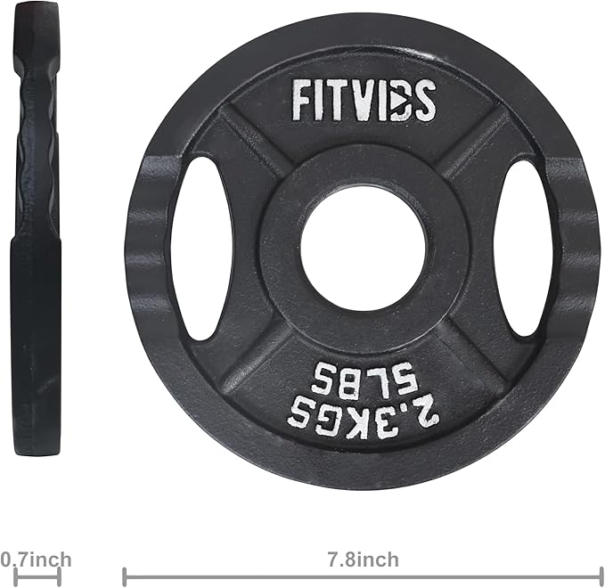 Signature Fitness Cast Iron Plate Weight Plate for Strength Training and Weightlifting, Standard or Olympic, Multiple Sizes